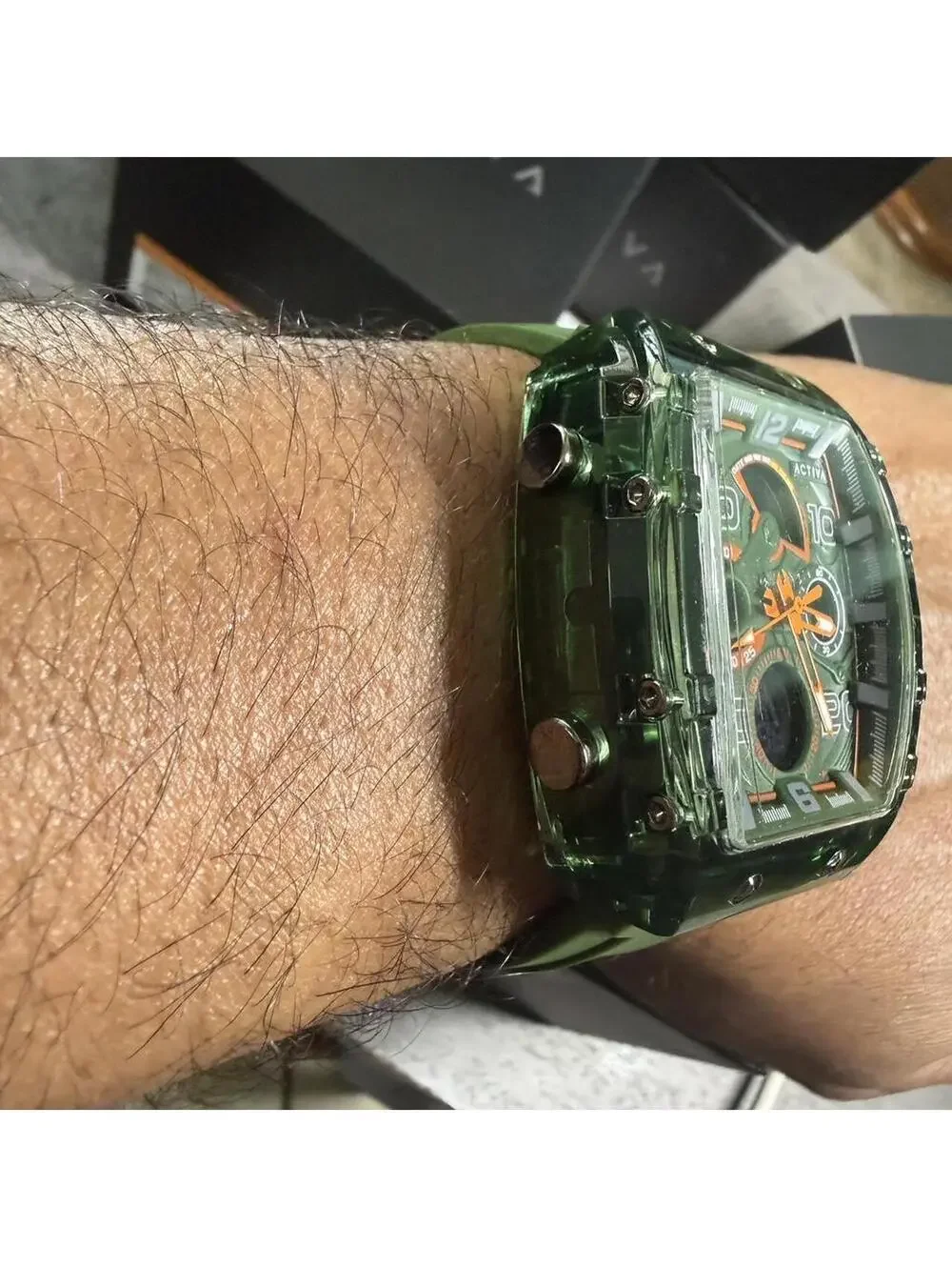 Activa Men's Watch Quartz Analog/Digital Army green/ 45mm